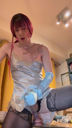 Jess Silk Rides Dildo