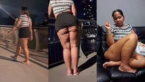mini skirt - flip flops - thick legs - tease - ass worship - redbone - bbw latina - boricua mami