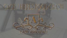 CAGE Part 4 HEELS FOOD CRASH  Total lenghts  Food fetish trampling High Heels OverKneeBoots HighHeels Slave BDSM Booslicker Bootlicker Boots cleaner Slave lick cleaning  LADY AMRAPALI  Herrin Mistress Domina