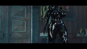 Hot Catwoman rides massive cock, gets creampied