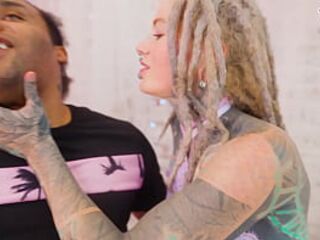 Tattooed girl BBC ANAL fuck - deepthroat, ATM facial cumshot