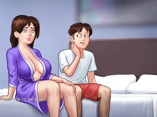 Anon gives Debbie a surprise massage - summer time saga gameplay