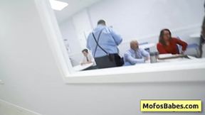 Busty brunette secretary licks fat cock&#x1F32D; in the office restroom - Sasha Pearl &mdash;  Parker Ambrose