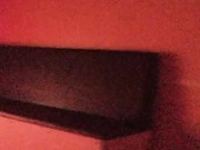 Stroking hard pulsating cock in the adult men's club
