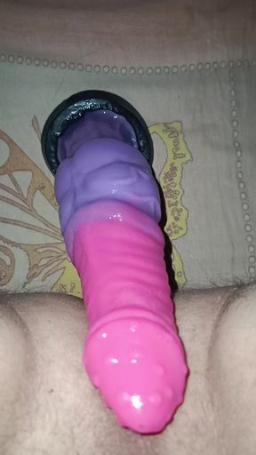 A huge dildo escapes my ass