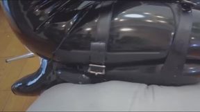 Latex crossdressing shackles restraint experience