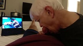 Long Sucking Session from Old Horny Amputee Grandpa - Part 1