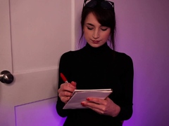 Cute curly brunette solo webcam masturbation