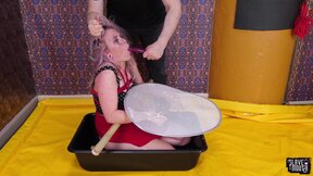 Piss covered submissive teen humiliated