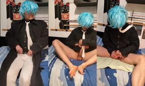 Gay Oiled Twink Tie cum for you after work huge 7.5 inch feet showup joi handjob