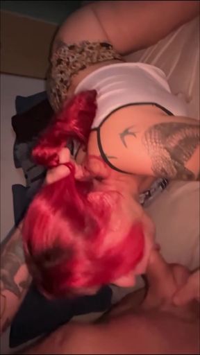 Submissive Wife Cumming While Doing Deep Throat On Husband