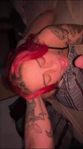 Submissive Wife Cumming While Doing Deep Throat On Husband
