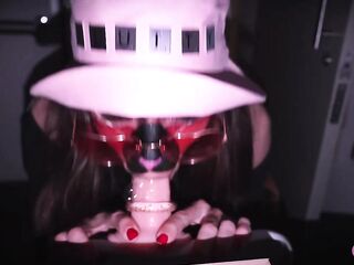 carnal sweetheart lets facefuck sex toy into snatch and cum