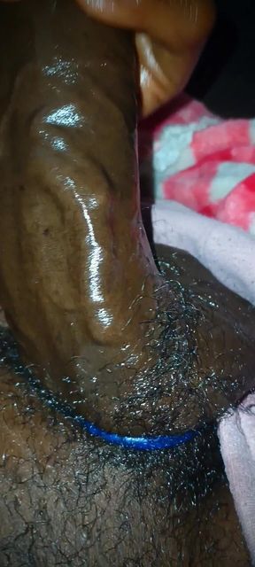 Oily Uncut BBC Couch Jerk with Cock Ring