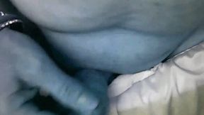 Creepy old man is stroking his dick with his hand on cam