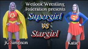 Supergirl vs Stargirl pool wrestling