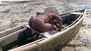Public beach pussy and boobs flashing twerking on the boat