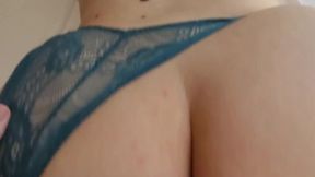 Naughty Stepsister with Sexy Panties doesn't Mind Pulling them Aside and Fuck From Behind