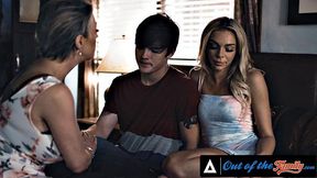 OUT OF THE FAMILY - Horny MILF Has Threesome With Stepfamily