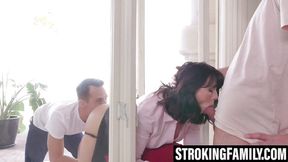 Busty MILF enjoys two dicks in her ass&#x1F351; and throat