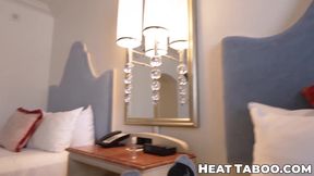 My stepmom Cory Chase flaunts her new big tits and rides my thick cock