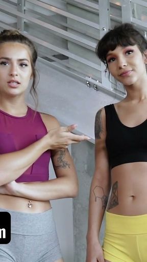 SisLovesMe - Sultry Latina Stepsisters Kitty Carrera And Sofie Reyez Share Their Stepbro's Big Dick   Clip 1