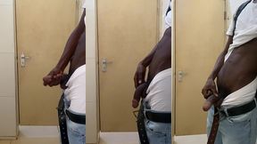 jerking off my bbc in a public washroom
