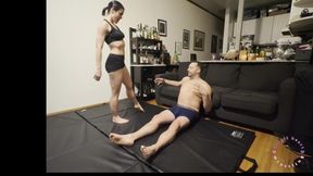 Brigit Tests Steve With Her Scissors