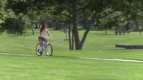 Savannah Foxx goes from bike riding to boning talon's huge dick!