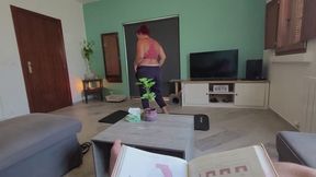 Cumming over me on yoga position