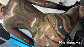 solo 2: showcasing translucent latex outfit and hankey’s toys strap-on