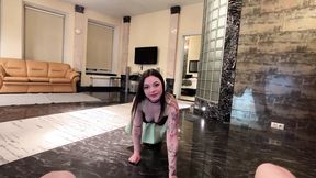 Tattooed Slut Sucks Cock&#x1F346; Like a Pro
