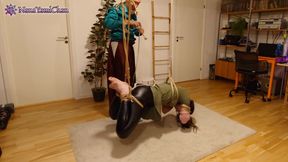 Verified Amateurs - Shibari & Petplay Fun! - Girl Is Tied Up; Humiliation Play & Suspended W Crotch Rope & Clamps
