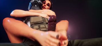 Wild Life Soldier Getting a Femdom Footjob