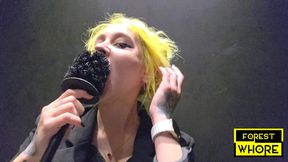 Slutty girl degraded in public toilet