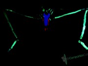 Blacklight Skeleton Masturbation and Cum
