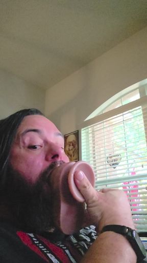 Deepthroating a 9 inch dildo. I try to practice as often as I can to get rid of my gag reflex to be a better cock whore.