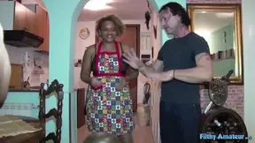 Adorable Teen BBW maid gets fucked by master and guests