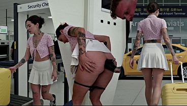 At the airport security check, the officer made me take off my underwear
