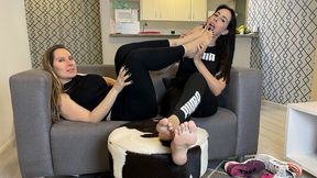 Nara couldn`t resist to taste Goddess Grazi's feet after the gym 720 EN-sub