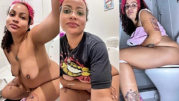 Toilet Farting Intimate Compilation Bloated Belly, Naked Farts, Public Toilet and Pee