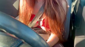 Italian Big Tits MILF Sexy Car Ride Big Tits Flashing Horny Nipples