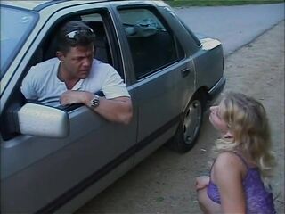 Breasty mother I'd like to fuck Gets Banged on the Hood of the Car by a Large Jock That Cums in Her Throat