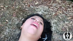 SEX IN THE FOREST OUTDOOR NAKED BUSTY GIRL ROUGH SEX AND FACIAL PART. 6