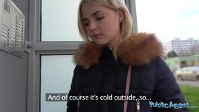 Public Agent - very cute 19yr blonde teen tries her first big cock