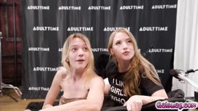 ”Two stunning & horny ladies Kenna James & Octavia Red alone on set”