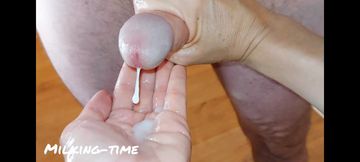 Handjob Technique: Cock Polishing. Triple Cumshot Glans Massage Montage (Milking-time)