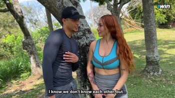 Andrea Castro Seduces Stranger in Public Afternoon Workout