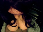 Purple Sheli Pt6! Female masked Sheli gives you a POV of her rubbing her rubber pussy and boobs!