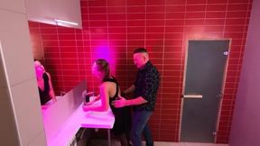 Real Fuck And Creampie In Night Club Public WC